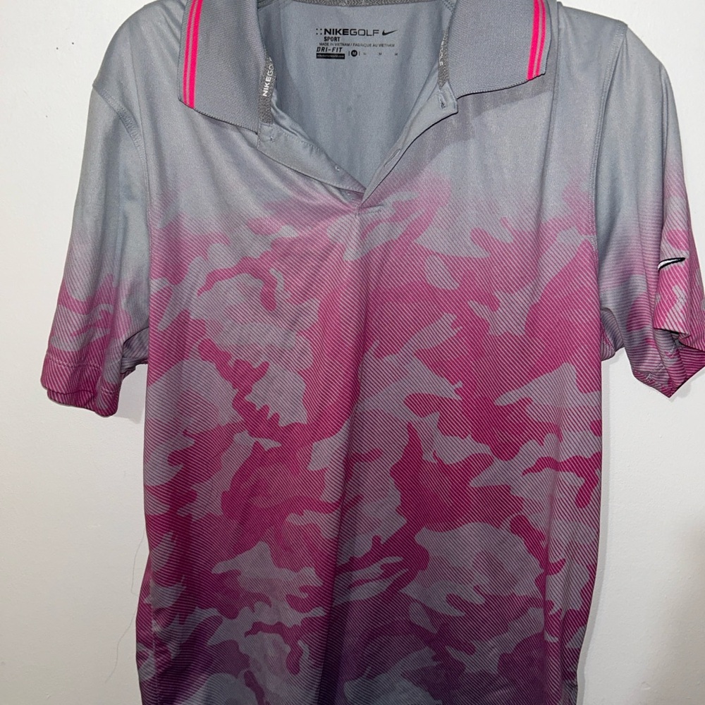 Nike Golf Pink and Gray Polo Shirt